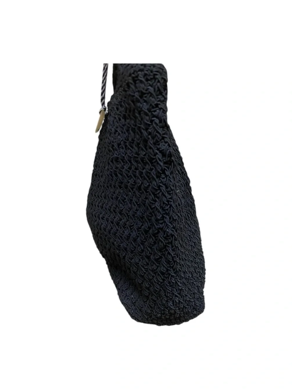 Liz Claiborne Womens Vintage Black Woven 90s Nautical Hobo Style Preppy